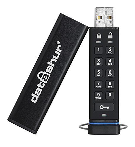 *iStorage datAshur USB2.0 Flash Drive 8GB Stick mit PIN-Schutz Aluminium Schwarz