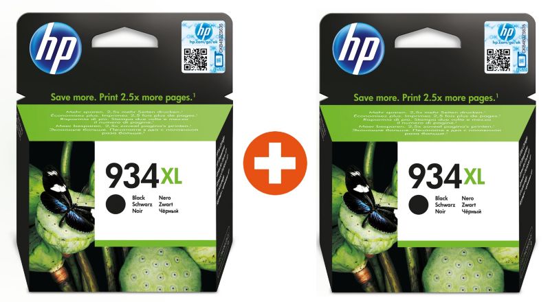 HP 934XL Original Druckerpatrone Schwarz C2P23AE (2 Stk) + 20€ Cashback*