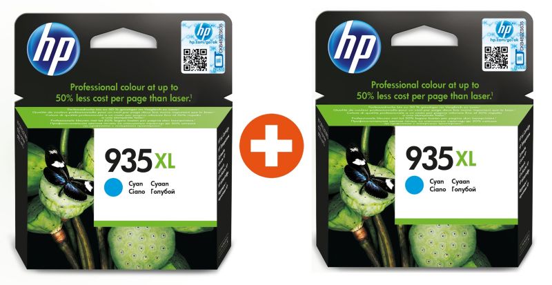 HP 935XL Original Druckerpatrone Cyan C2P24AE (2 Stk) + 10€ Cashback*