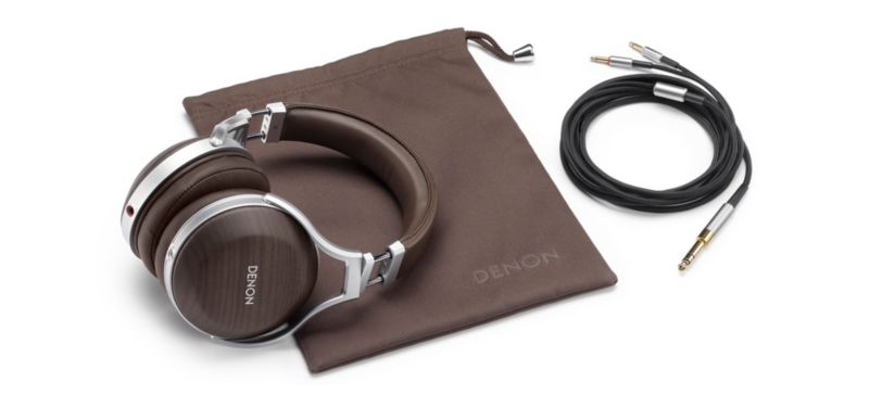 Denon AH-D5200 Premium-Over-Ear-Kopfhörer mit Zebraholz-Schalen