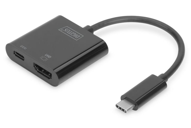 DIGITUS USB 3.1 Typ-C zu HDMI Grafikadapter USB-C PD schwarz