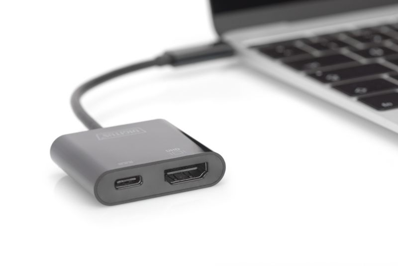 DIGITUS USB 3.1 Typ-C zu HDMI Grafikadapter USB-C PD schwarz