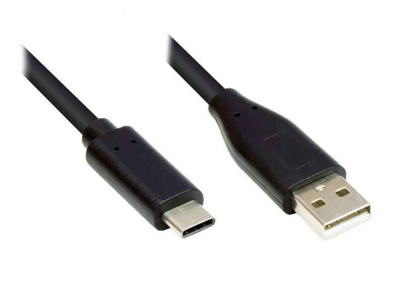 Good Connections Anschlusskabel 0,5m USB 2.0 USB-C™ zu USB 2.0 A schwarz