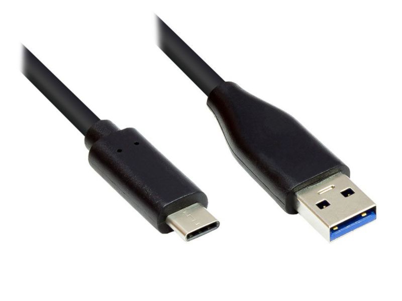 Good Connections Anschlusskabel 0,5m USB 3.0 USB-C zu USB 3.0 A schwarz