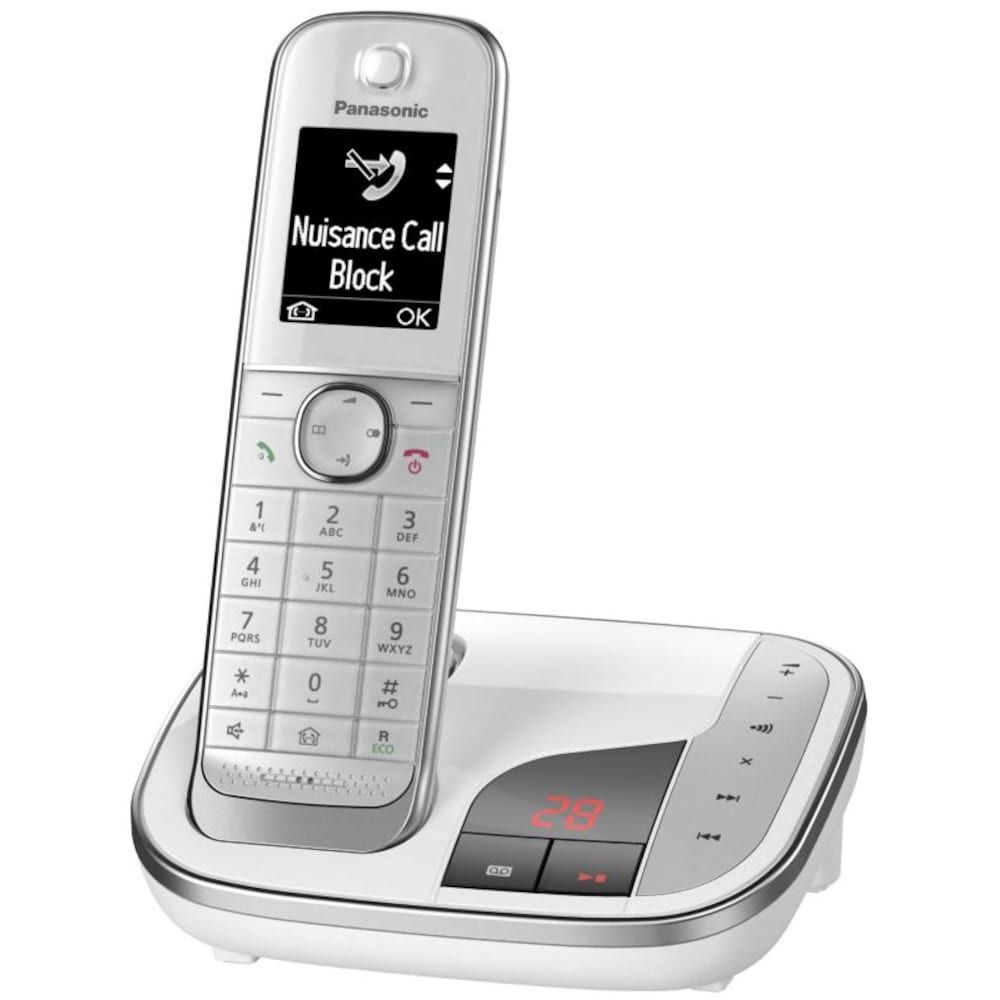 Panasonic KX-TGJ320GW schnurloses DECT Festnetztelefon mit AB weiß ++  Cyberport