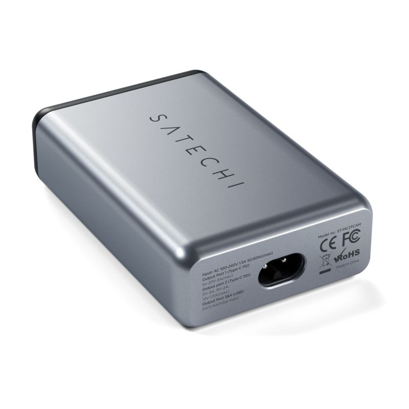 Satechi 75W Dual USB-C PD Travel Charger Space Gray