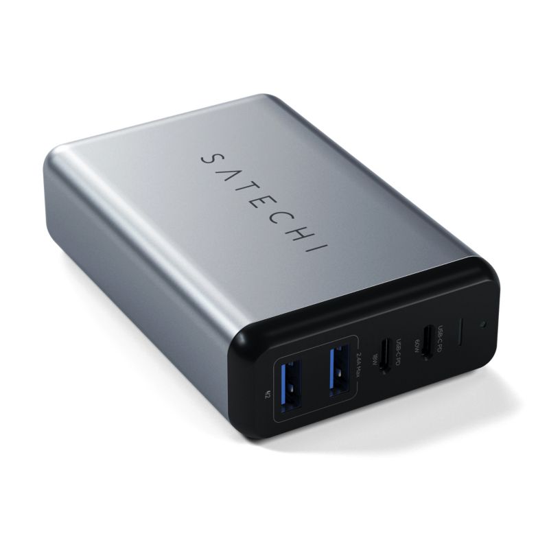 Satechi 75W Dual USB-C PD Travel Charger Space Gray