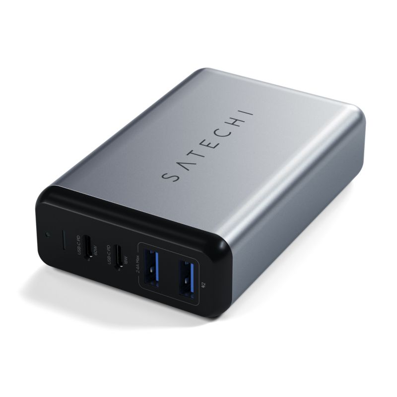 Satechi 75W Dual USB-C PD Travel Charger Space Gray