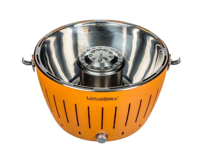 LotusGrill Holzkohlegrill 34cm rauchfrei, mandarinorange