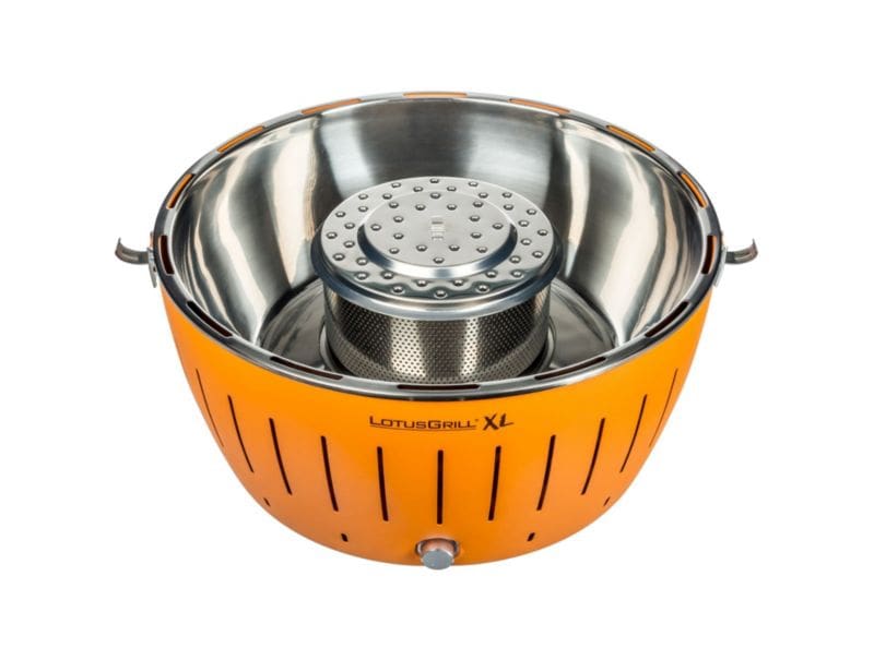 LotusGrill Holzkohlegrill XL 40,5cm rauchfrei, mandarinorange