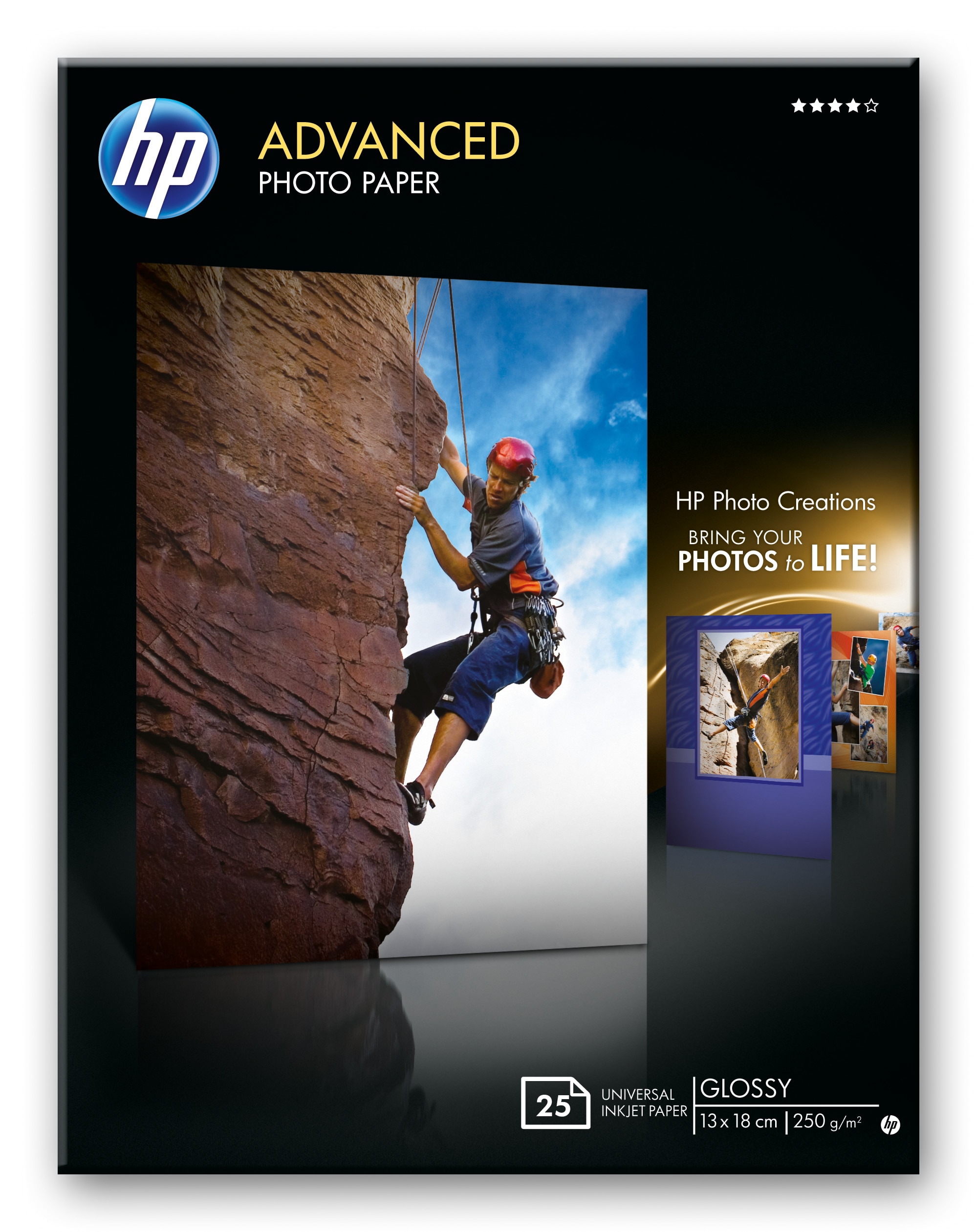 HP Q8696A Advanced Fotopapier hochglänzend, 25 Blatt, 13 x 18 cm, 250 g/qm