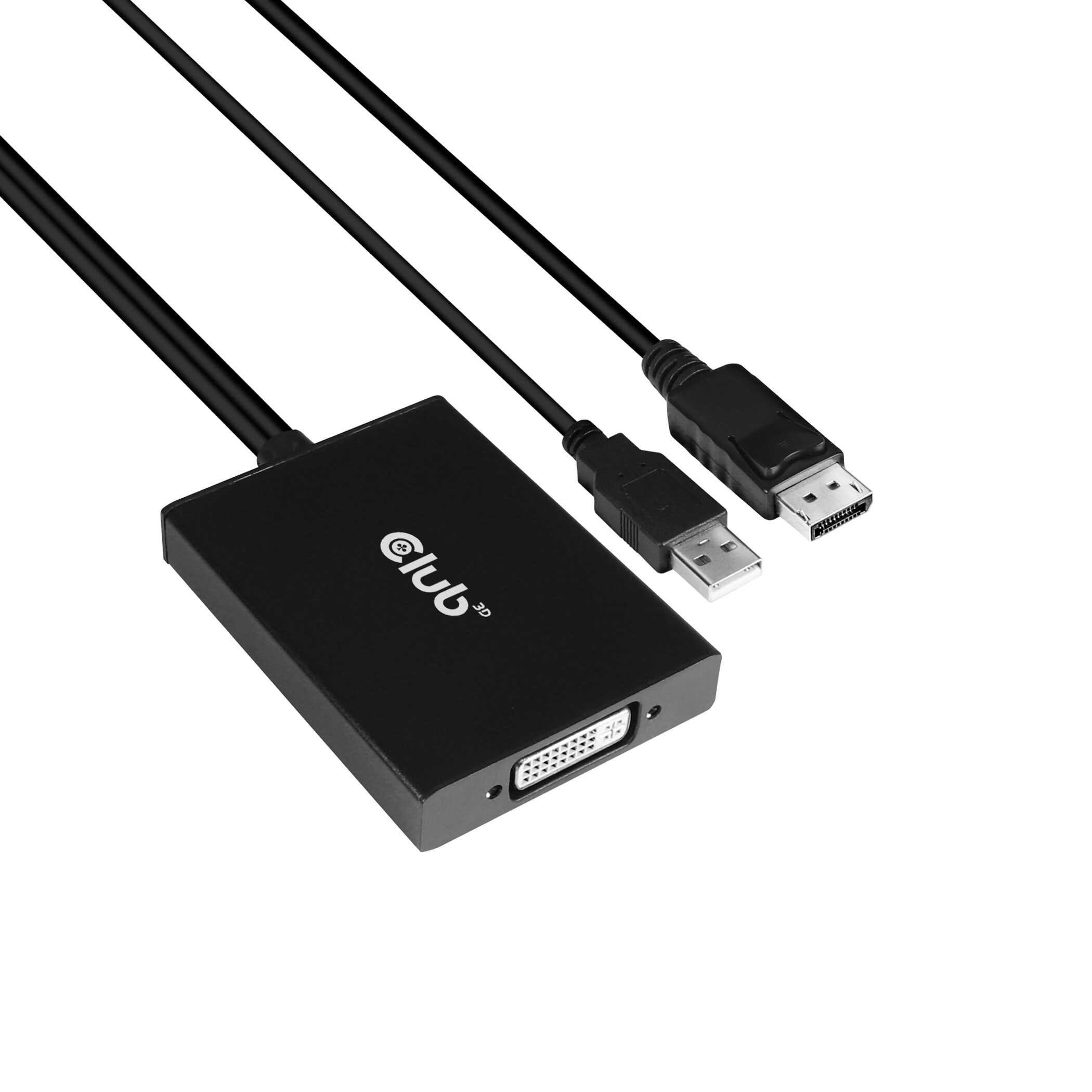 Club 3D DisplayPort Adapter DP zu DVI-I Dual Link aktiv St./Bu. schwarz