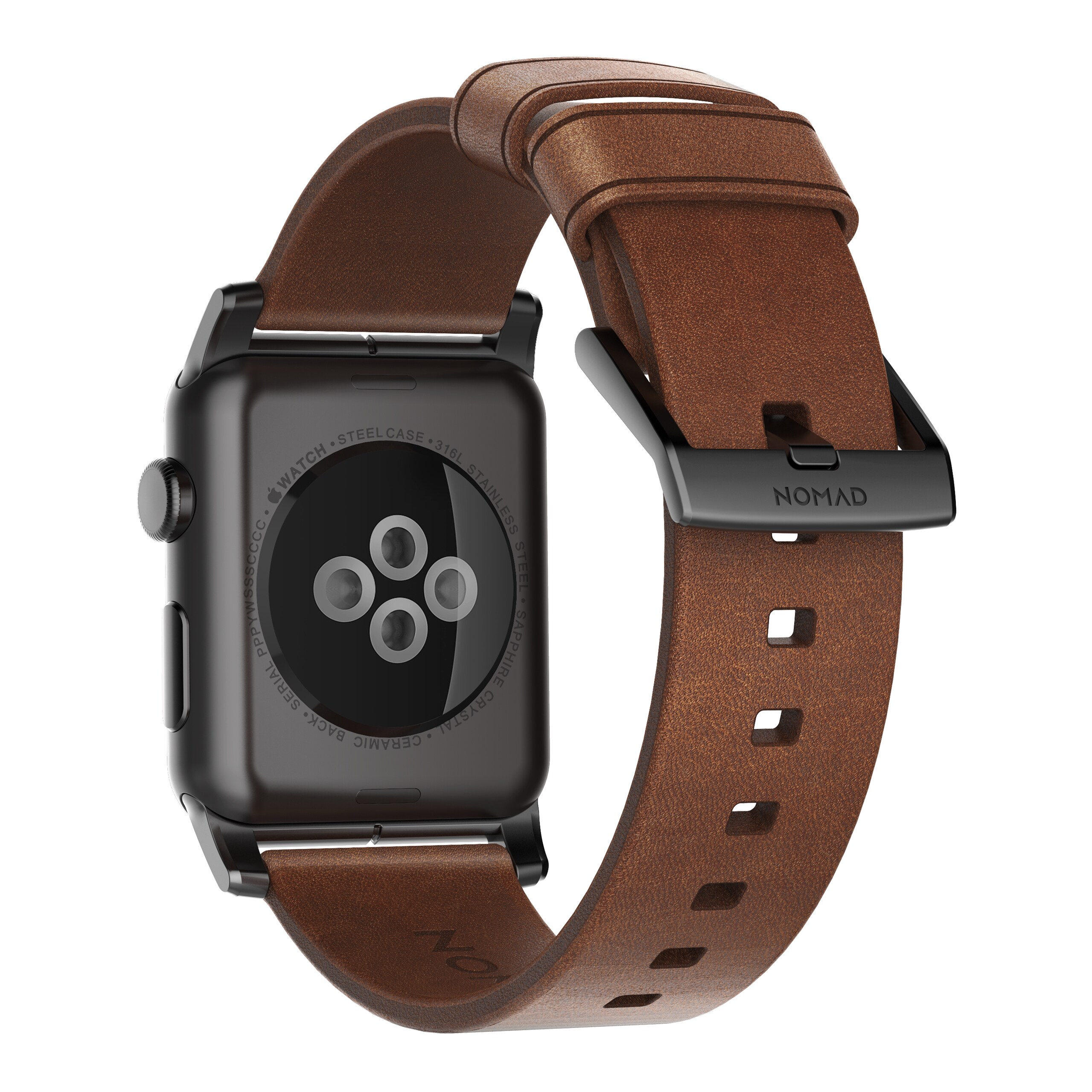 Nomad Strap Modern Leather Connector black für Apple Watch 42/44mm braun