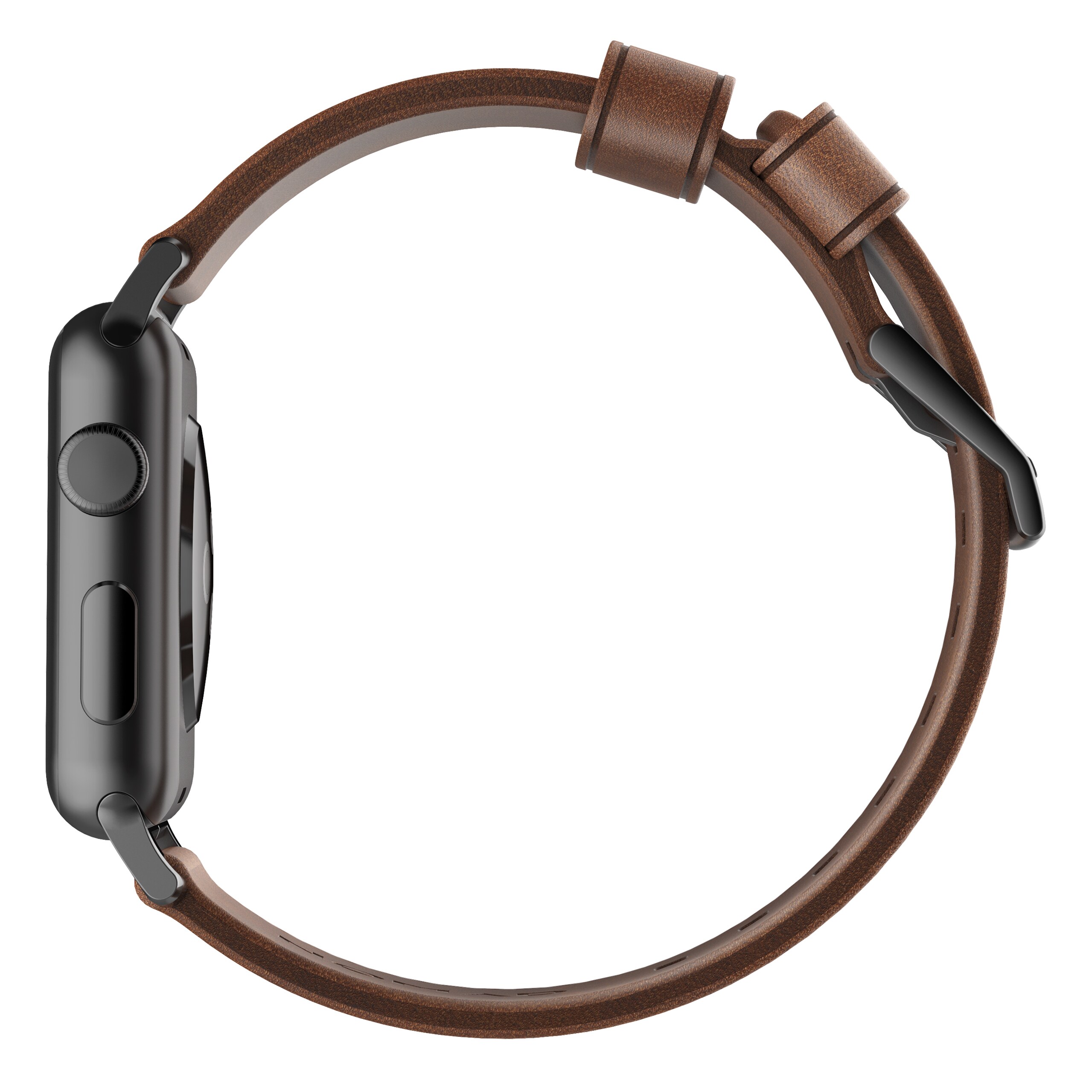 Nomad Strap Modern Leather Connector black für Apple Watch 42/44mm braun