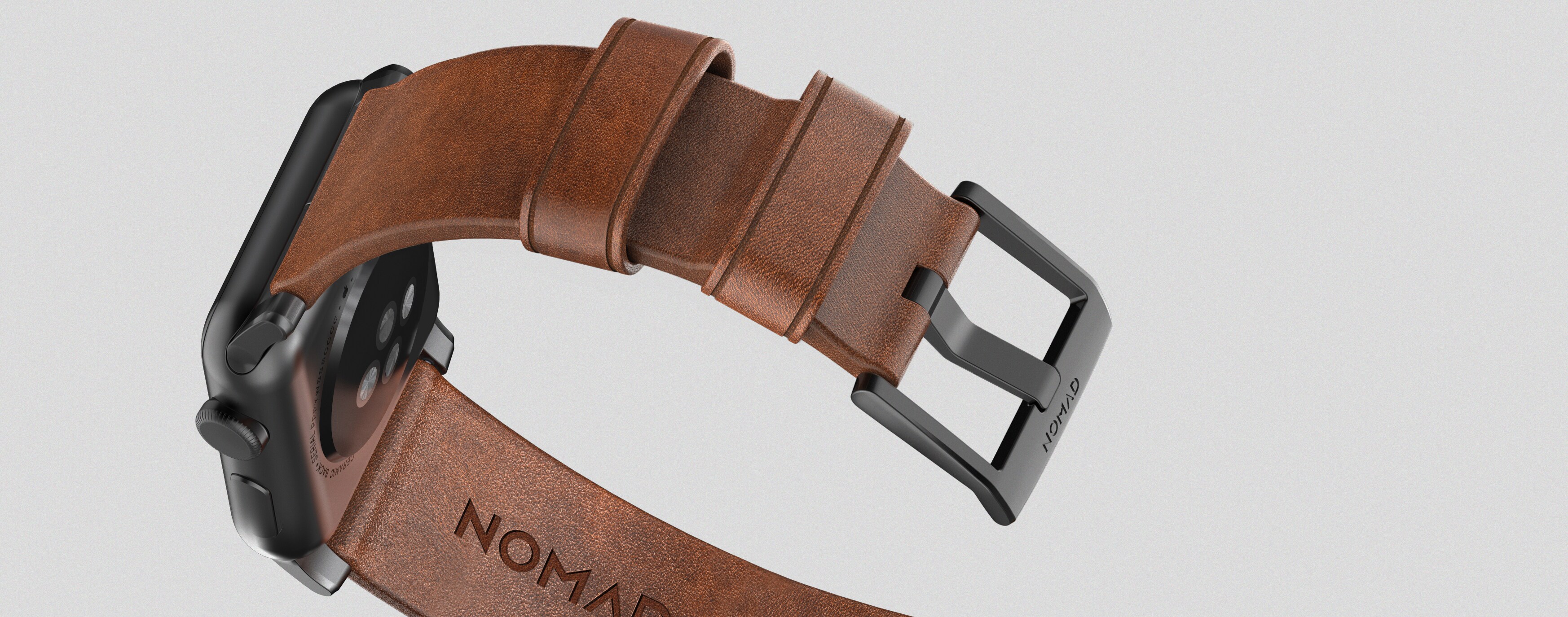 Nomad Strap Modern Leather Connector black für Apple Watch 42/44mm braun