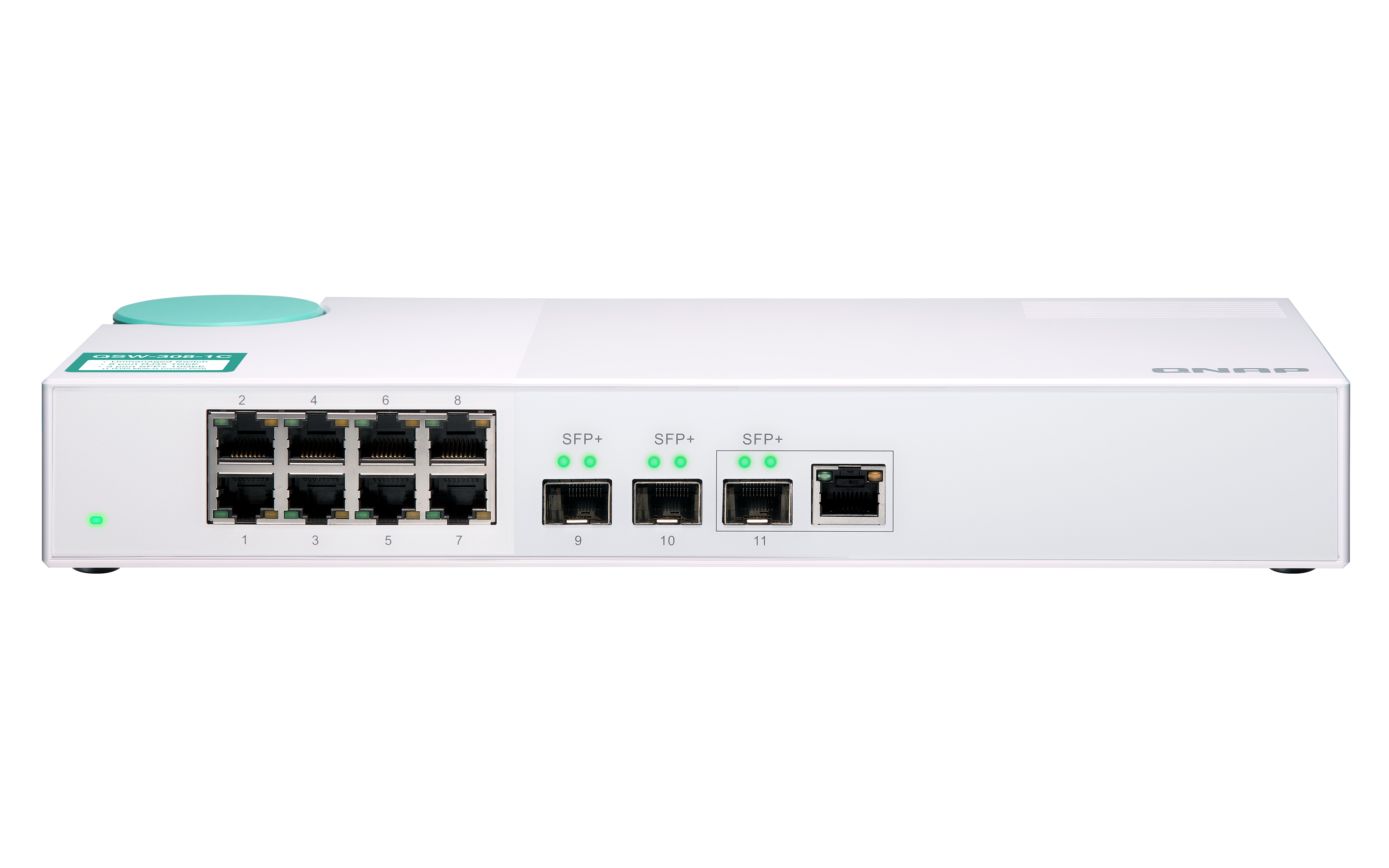 QNAP QSW-308-1C 10GbE Switch Unmanaged 3-Port-10G-SFP+ und 8-Port-Gigabit