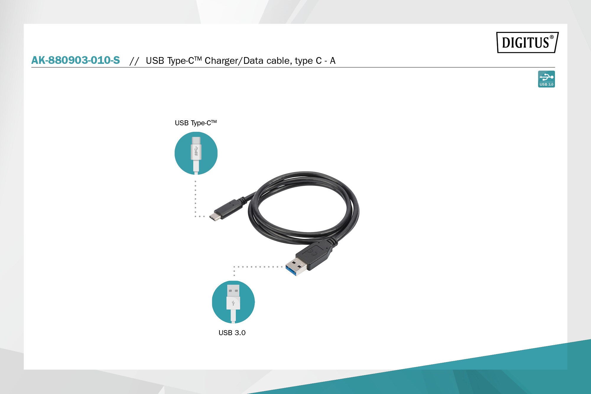 DIGITUS USB Type-C™ Ladekabel set, Typ C - A