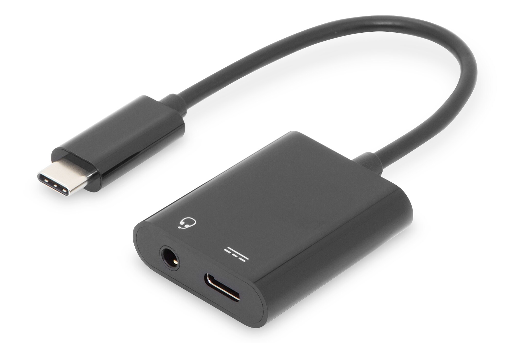 DIGITUS USB Type-C™ Adapter / Konverter, Type-C™ auf USB Type-C™ + 3.5mm Klinke