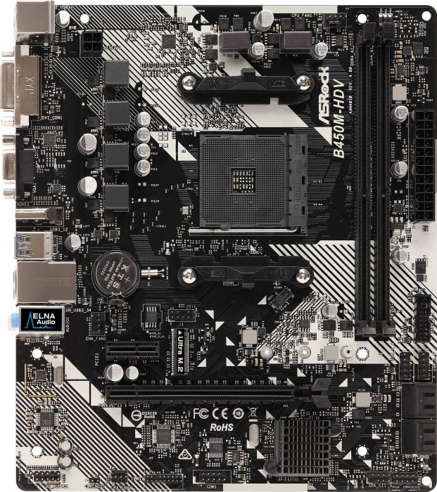 ASRock B450M-HDV R4.0 AM4 mATX Mainboard M.2/DVI/HDMI/VGA/USB3.1(Gen1)