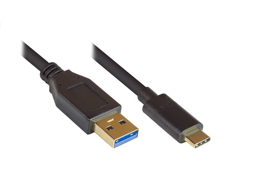 Good Connections USB 3.1 (Gen.2) Kabel USB St. A an USB-C St. schwarz 0,5m