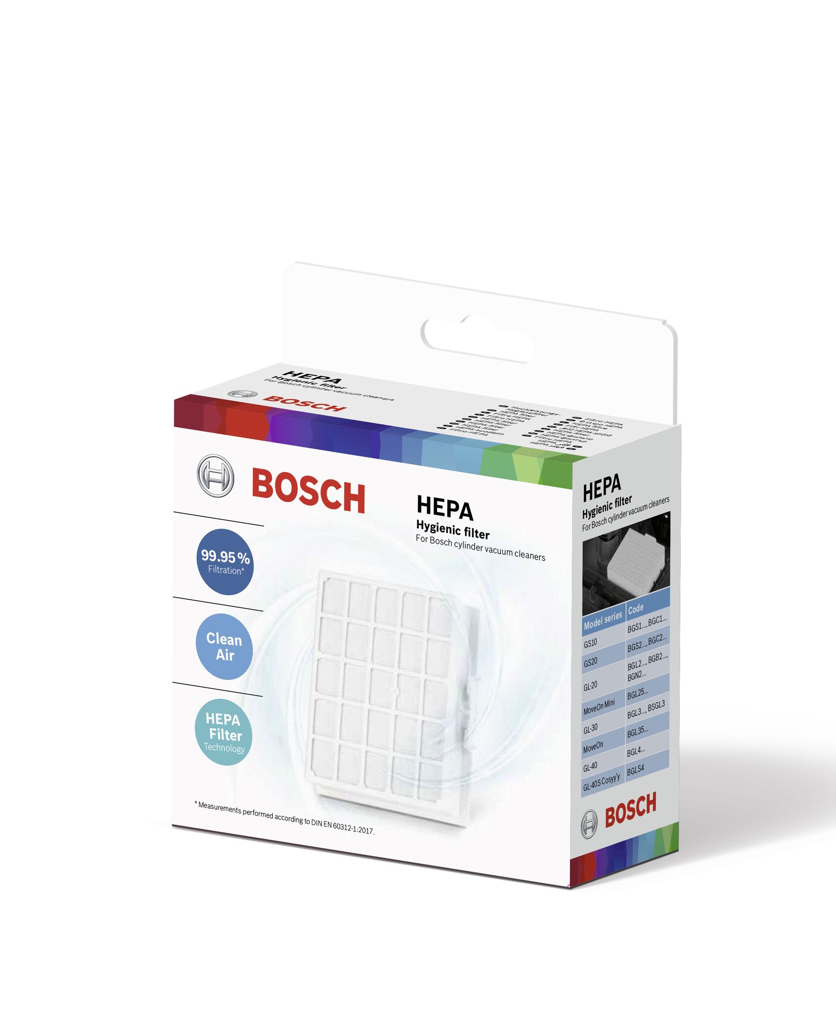 Bosch BBZ156HF Hochleistungs-Hygienefilter für Z4Gneu, Z2 / GL35MOVE