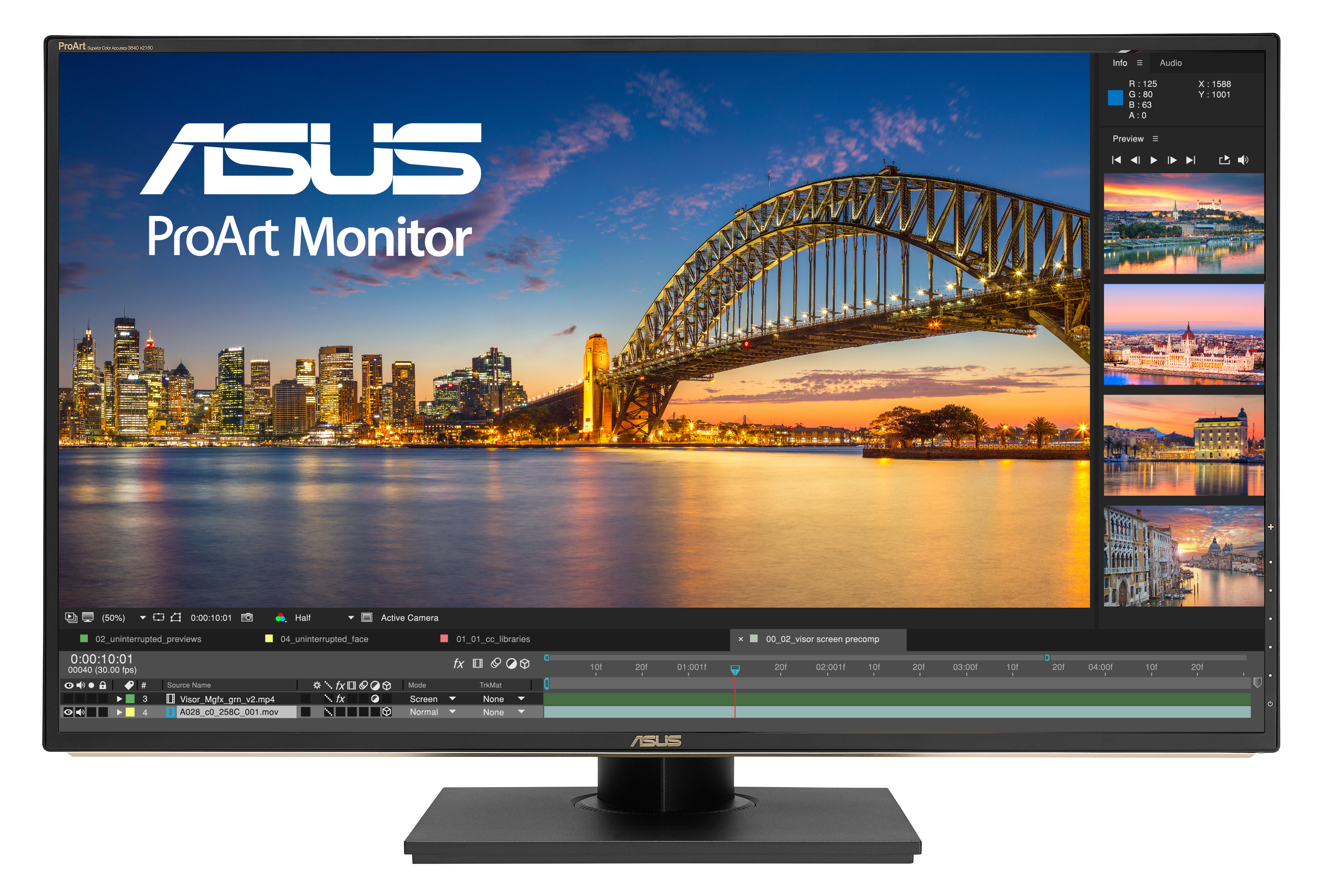 ASUS PA329C 81,3 cm (32") 16:9 UHD Monitor DP/HDMI/USB-C 5ms 1Mio:1