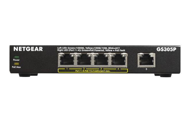 Netgear GS305PP 5-port Gigabit Ethernet PoE+ Unmanaged Switch