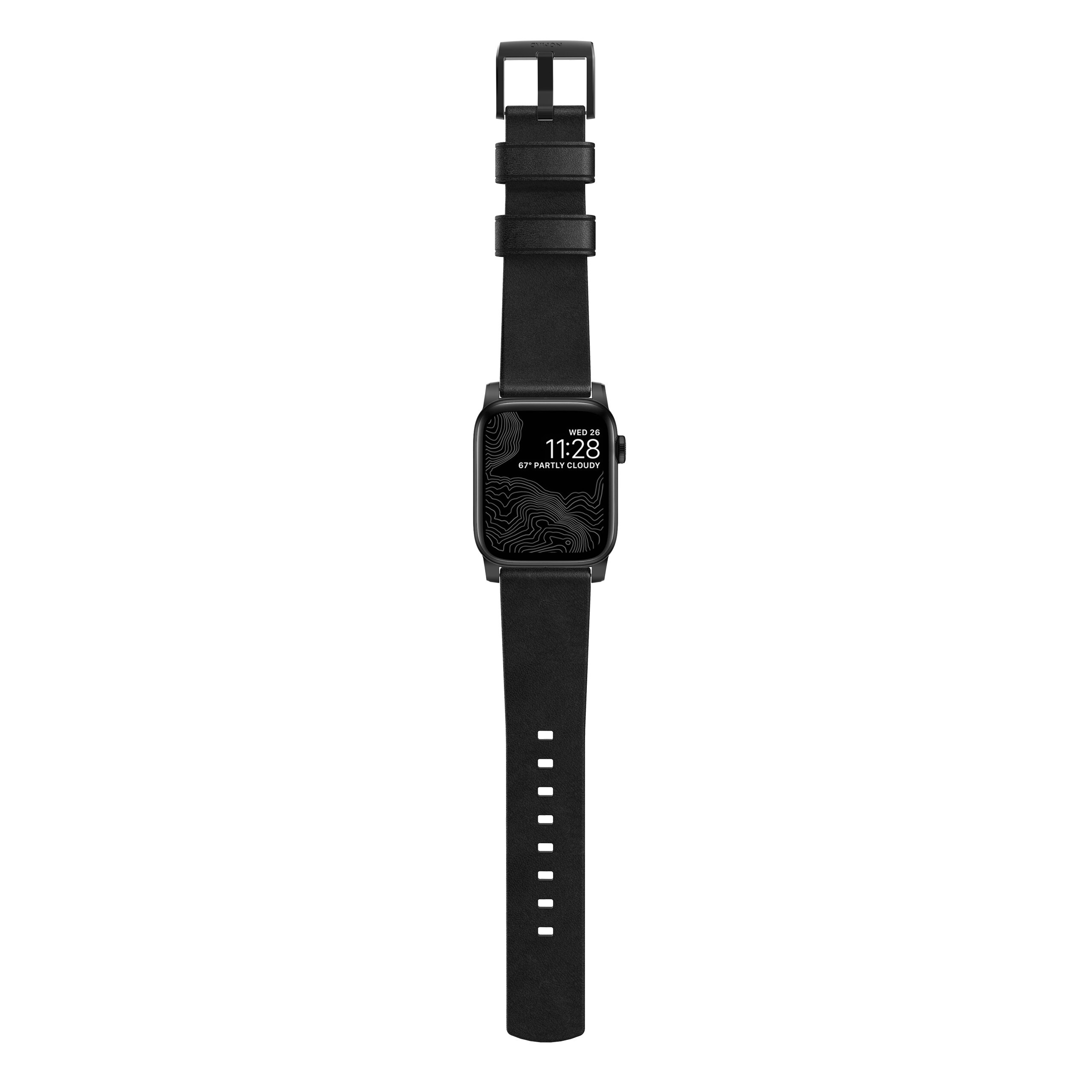 Nomad Strap Modern Leather Black Connector Black 42/44 mm