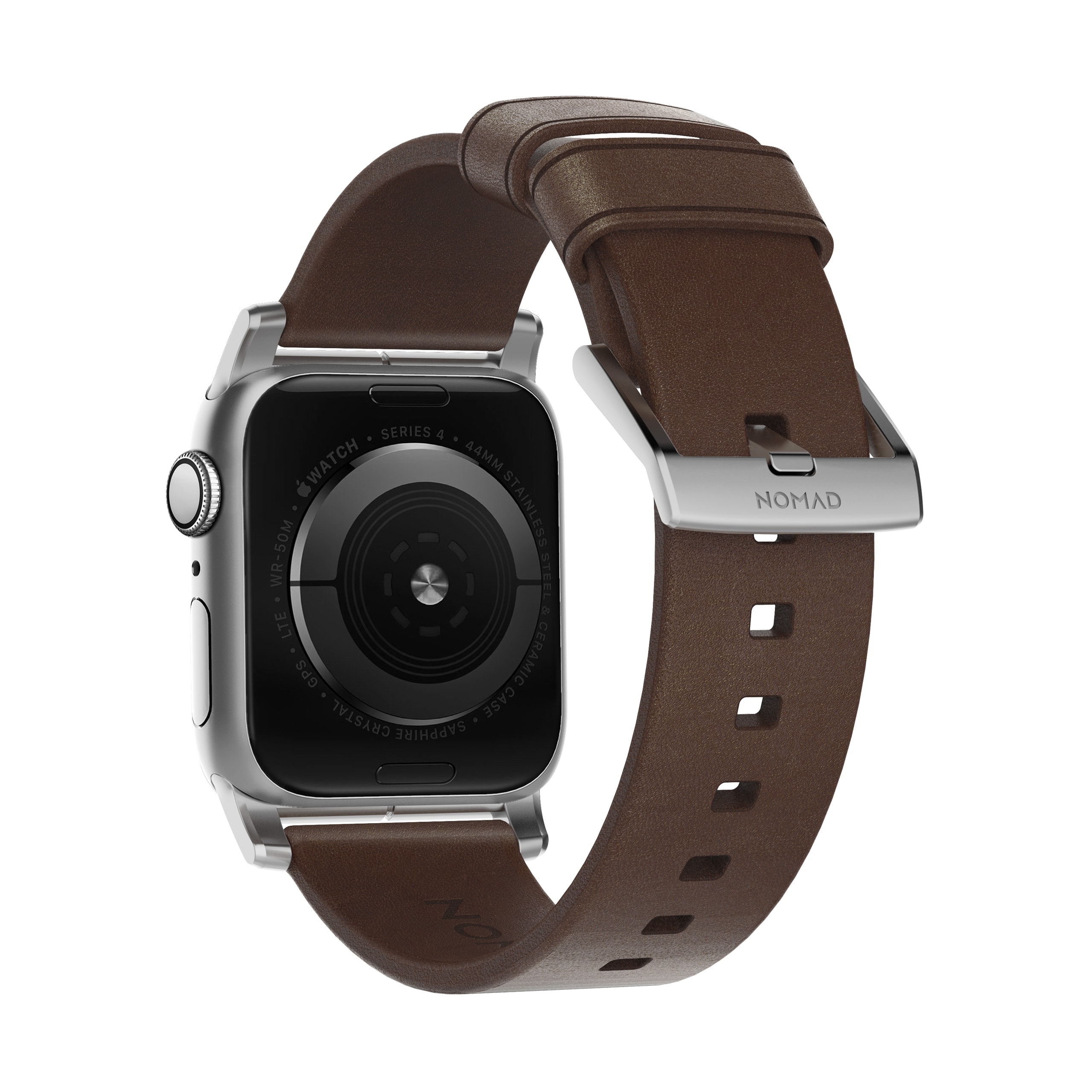 Nomad Strap Modern Leather Brown Connector Silver 38/40 mm