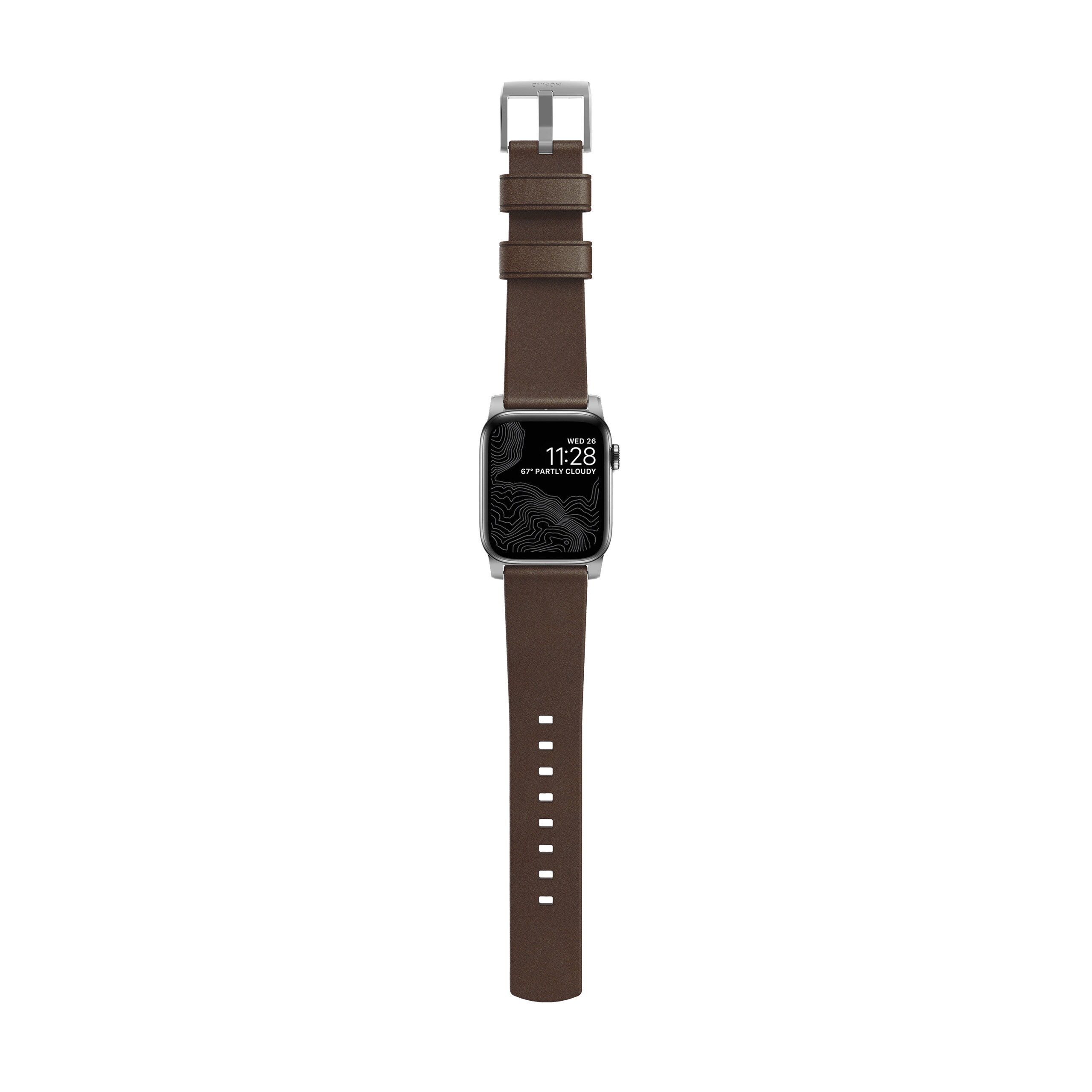 Nomad Strap Modern Leather Brown Connector Silver 38/40 mm