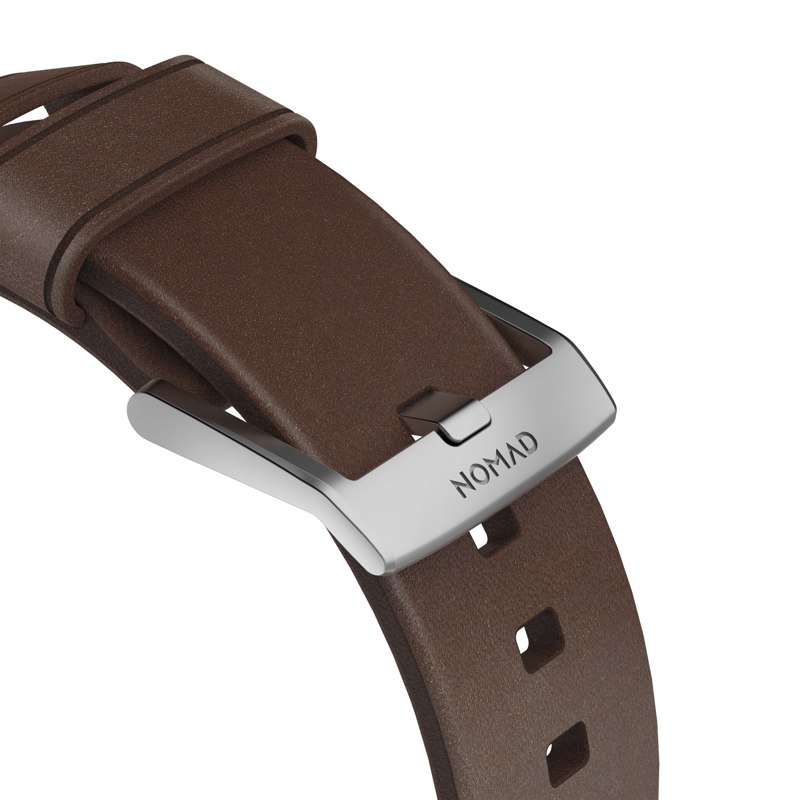 Nomad Strap Modern Leather Brown Connector Silver 38/40 mm