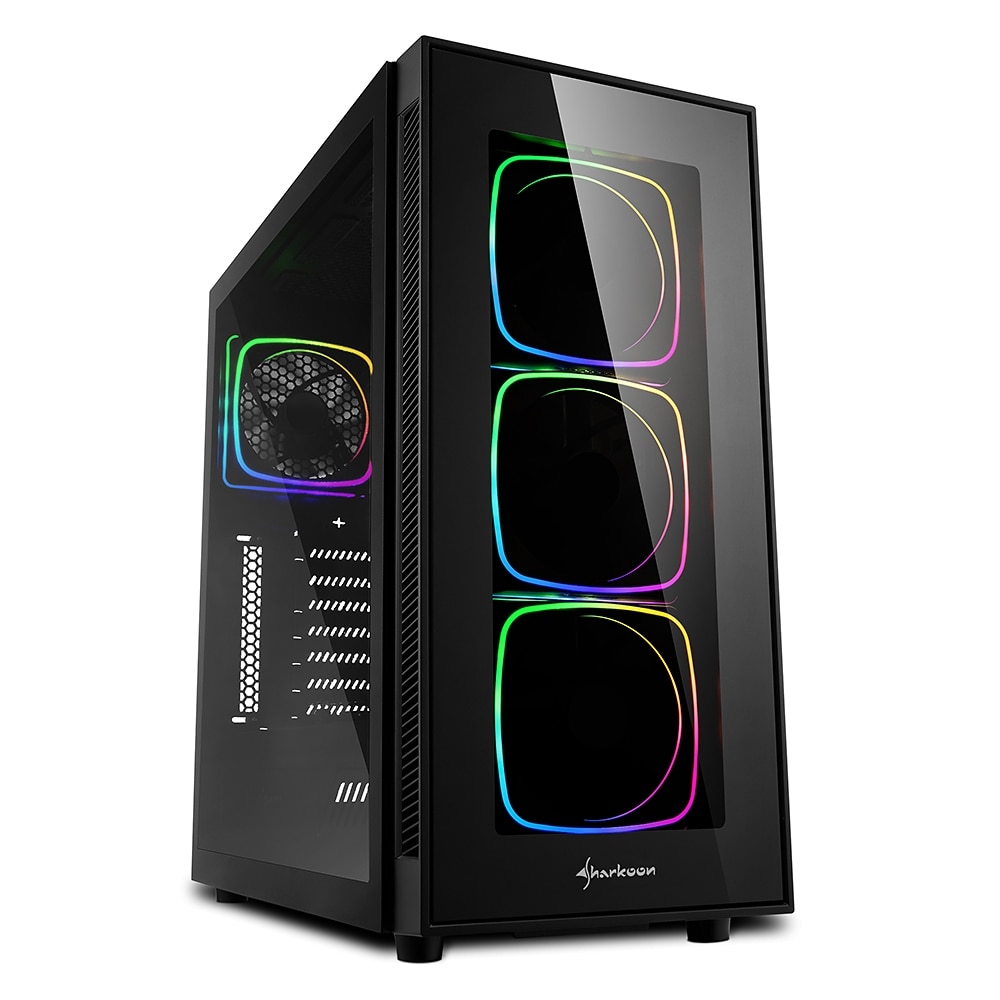 Sharkoon TG6 Midi-Tower ATX Gaming Gehäuse RGB LED, Seitenfenster