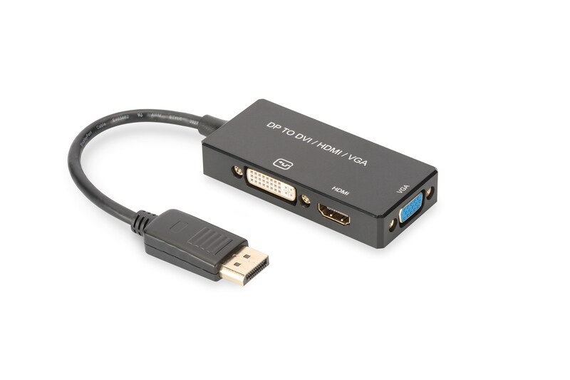 DIGITUS AK-340418-002-S DisplayPort Adapter auf HDMI/DVI/ VGA