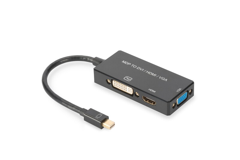 DIGITUS AK-340418-002-S Mini DisplayPort Adapter auf HDMI/DVI/ VGA