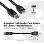 Club 3D DisplayPort 1.4 Verlängerungskabel 8K60Hz DSC1.2 HBR3 HDR St. Bu. 3m