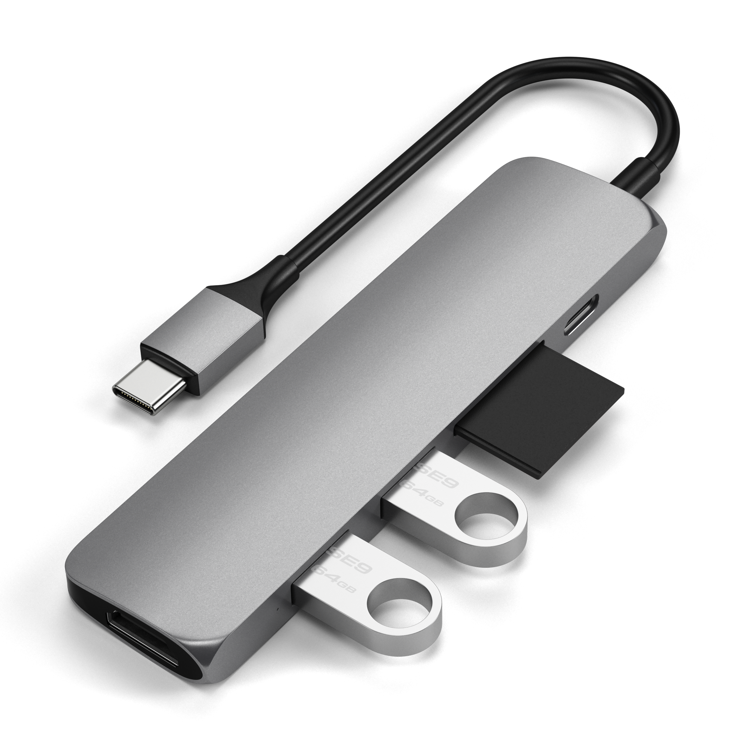 Satechi Type-C USB Passthrough HDMI Hub V2 Space Grau