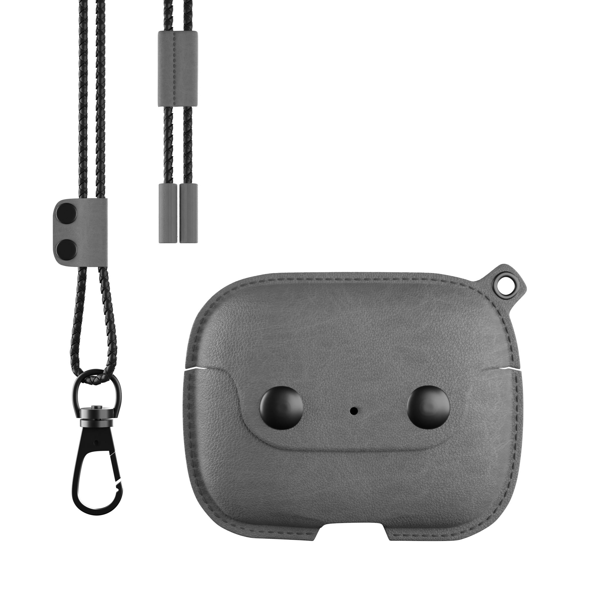 Woodcessories AirCase Pro AirPod Leather Necklace Case Stone gray