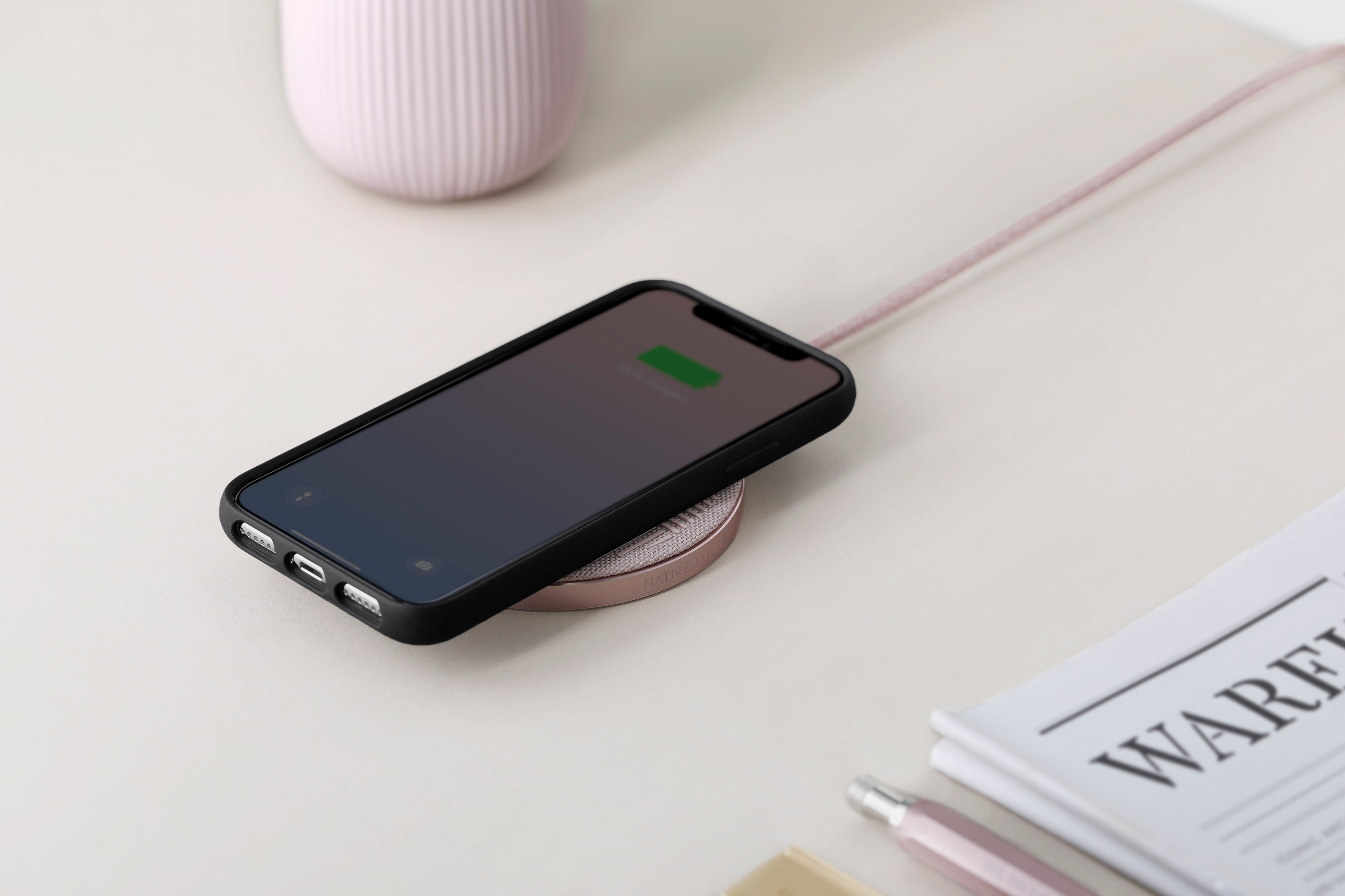 Native Union Drop 10W Wireless Charging Pad Rose