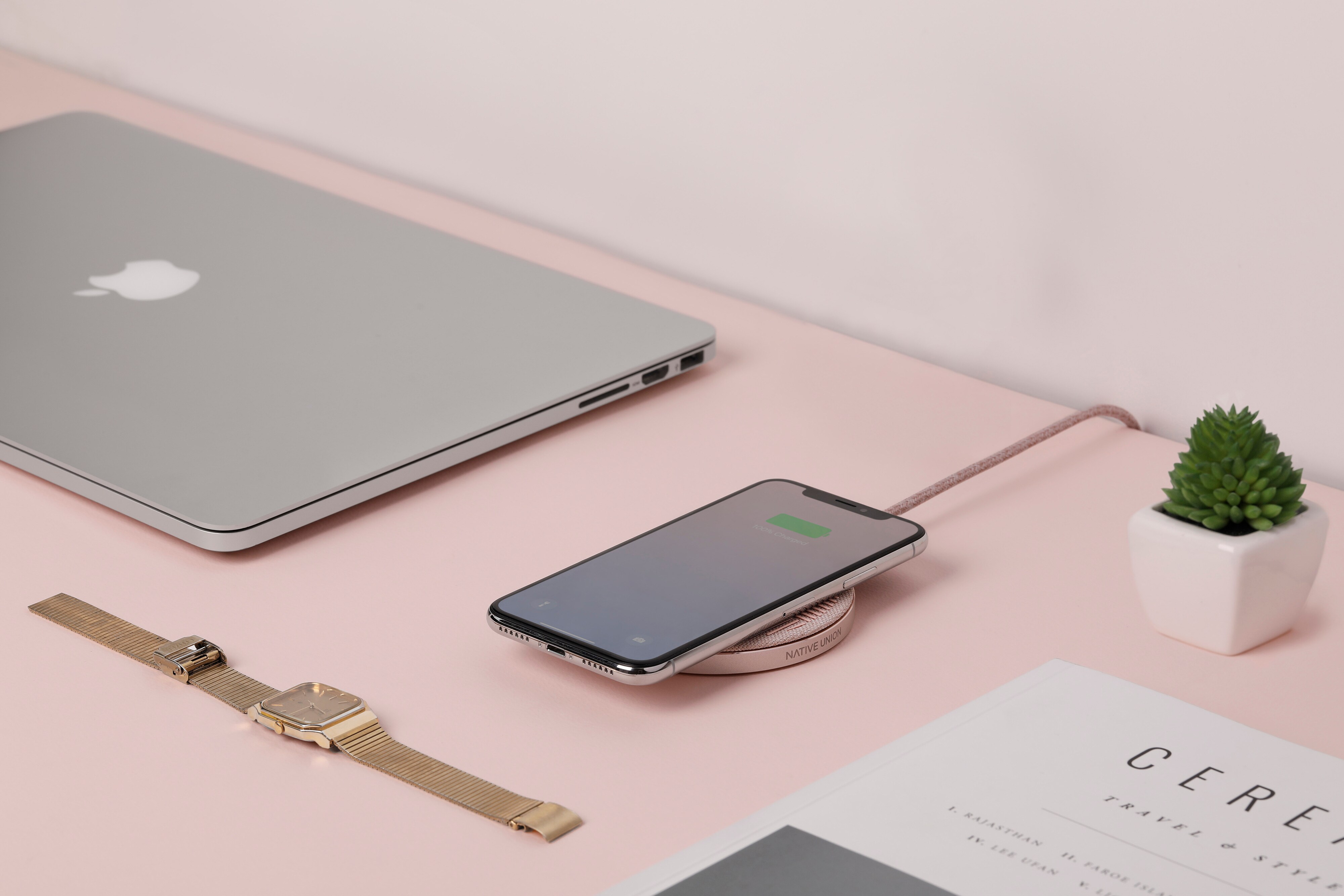 Native Union Drop 10W Wireless Charging Pad Rose