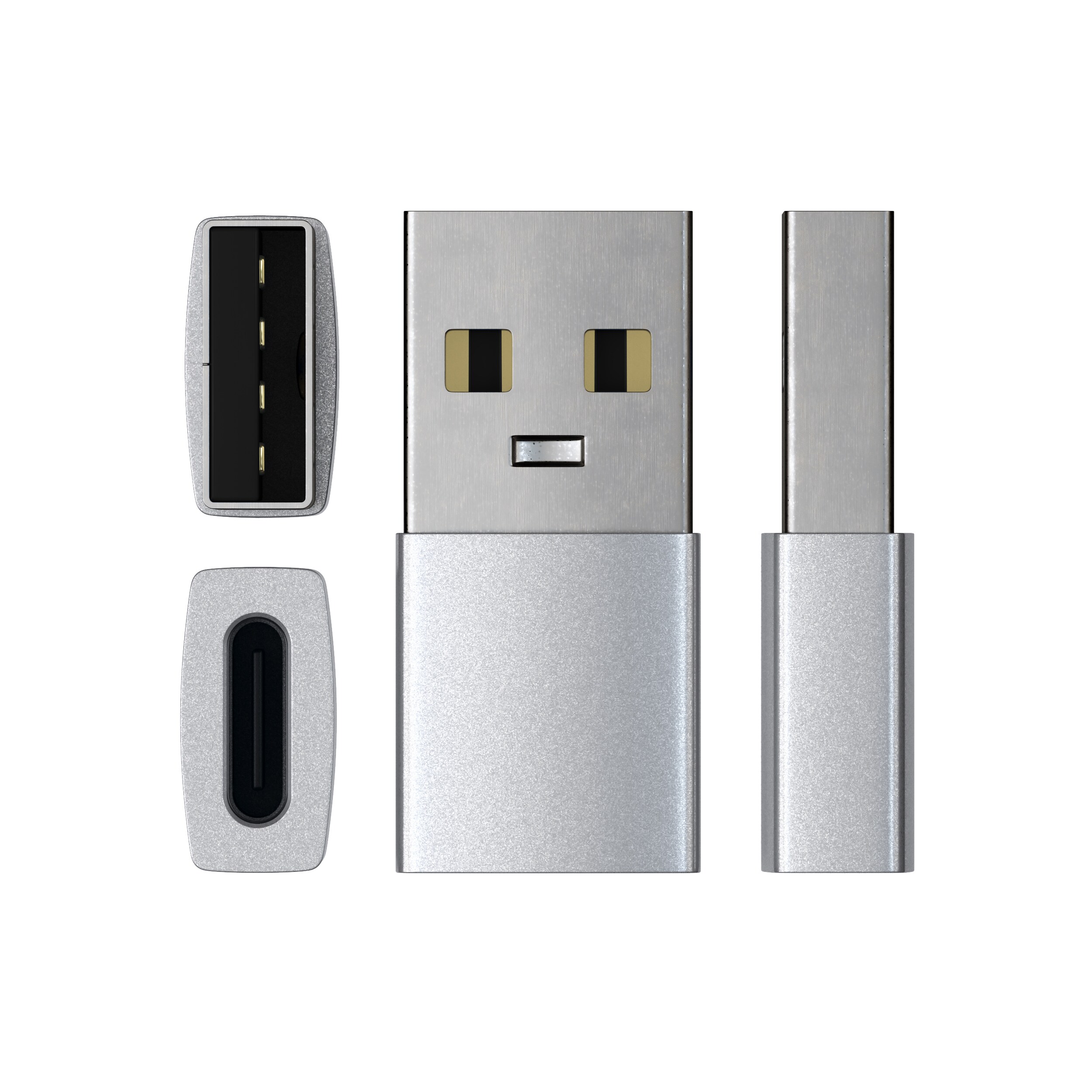 Satechi USB Type-A zu Type-C-Adapter Silber