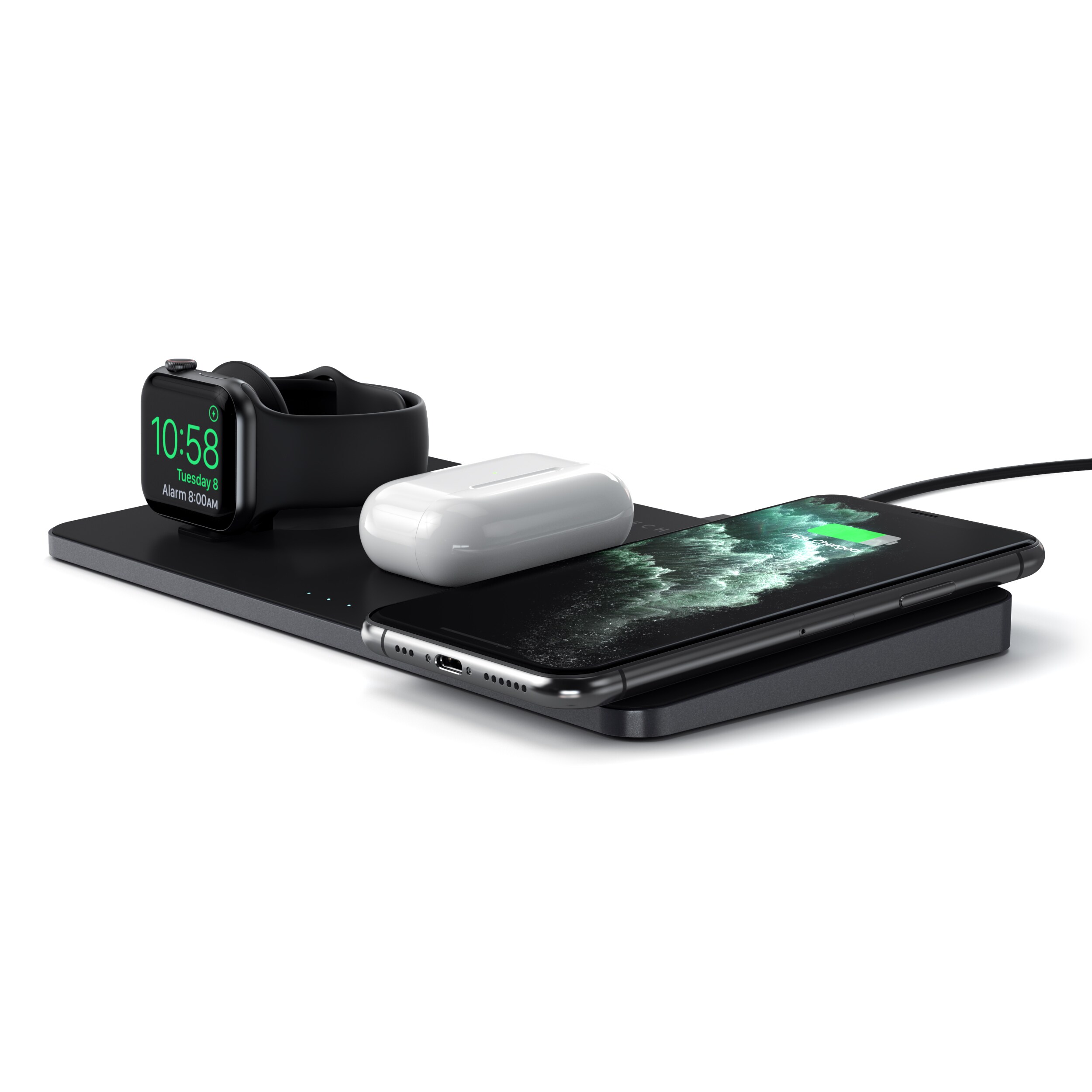 Satechi Trio Wireless Charging Pad Schwarz