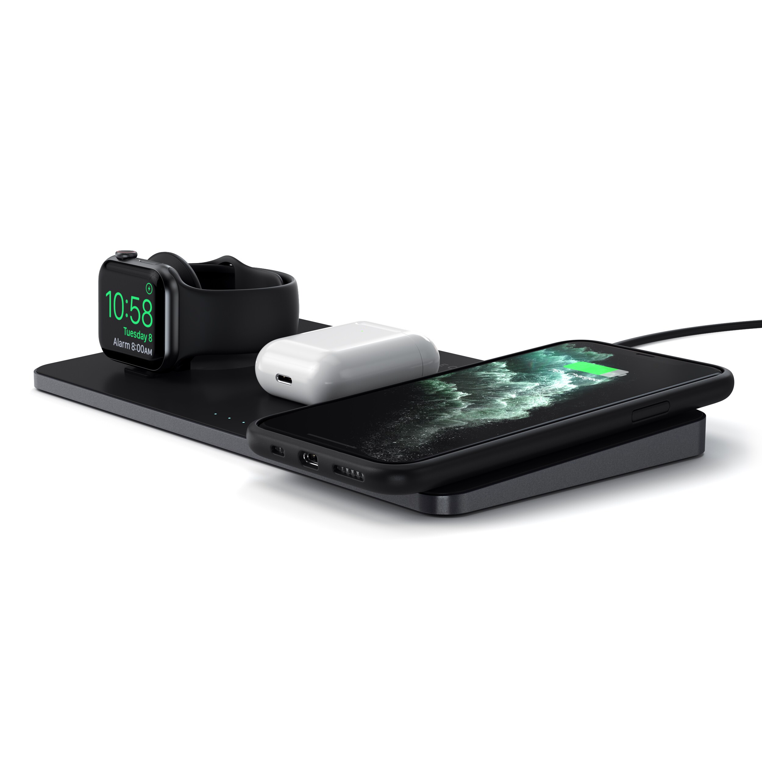 Satechi Trio Wireless Charging Pad Schwarz