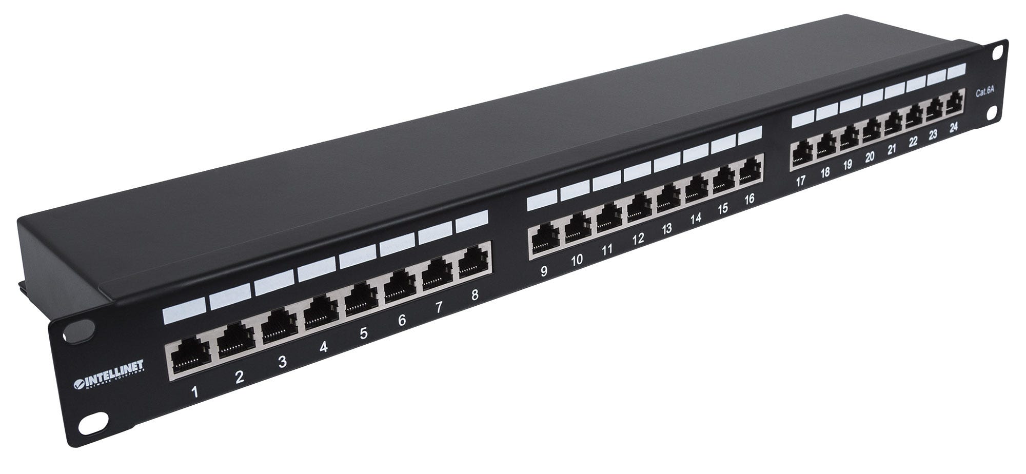 24-Port Cat6a Patchpanel, geschirmt, 24 Ports, FTP, 1 HE