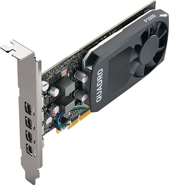 PNY NVIDIA Quadro P1000 V2 4GB PCIe 3.0 Workstation Grafikkarte 4x Mini-DP/DVI