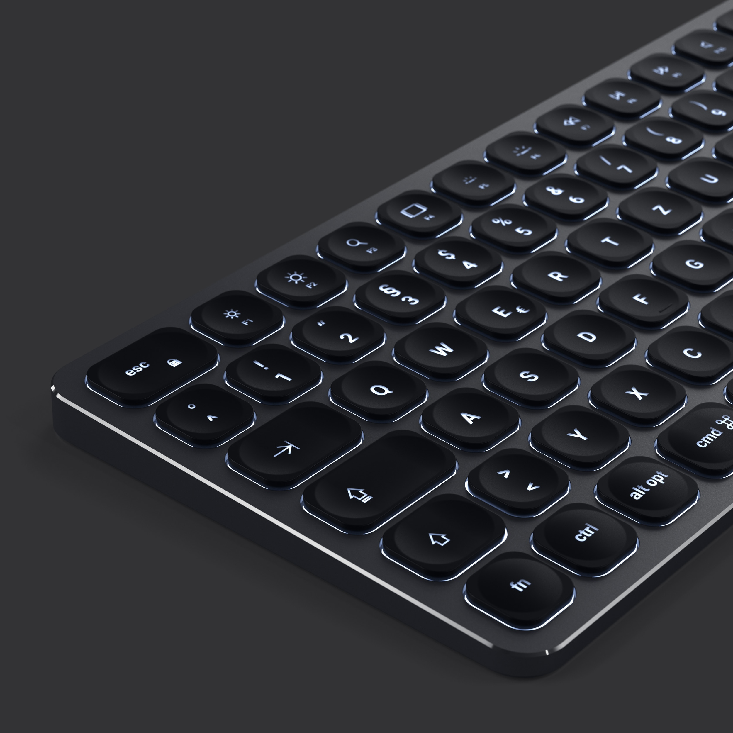 Satechi Aluminium Slim Bluetooth Backlit Tastatur kabellos space grey