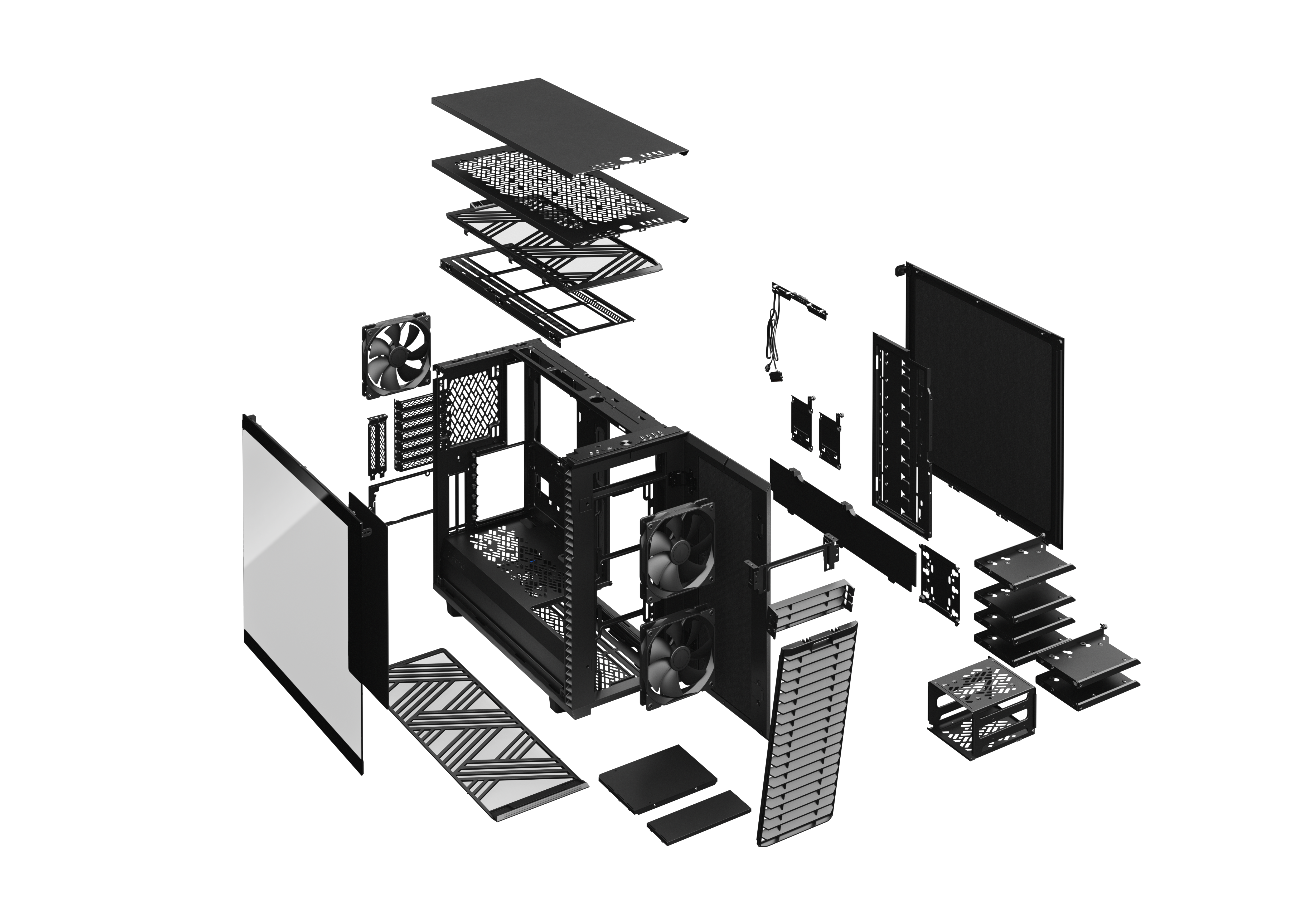 Fractal Design Define 7 ATX Gaming Gehäuse TG Seitenfenster/Dämmung black