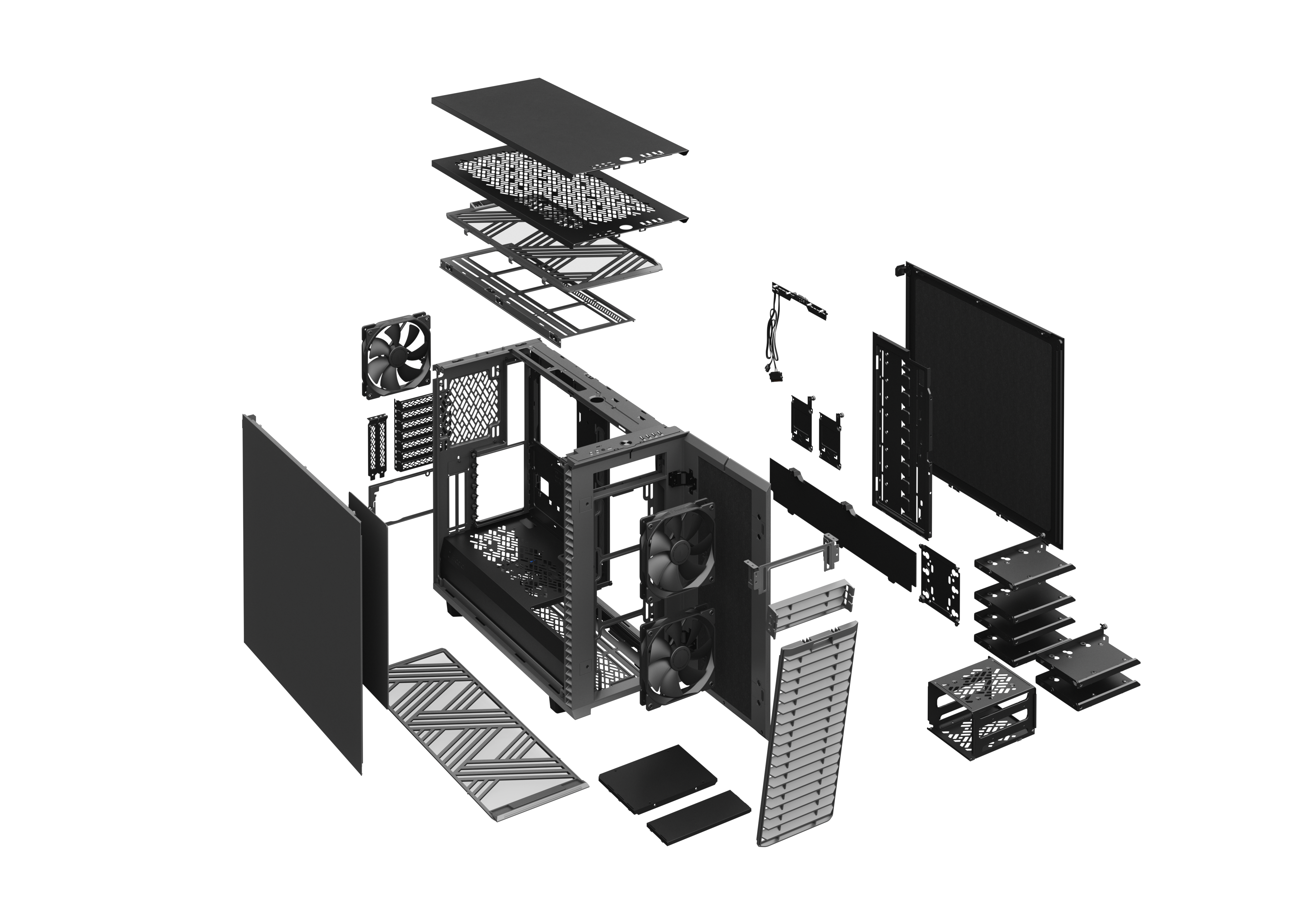 Fractal Design Define 7 ATX Gaming Gehäuse Solid Grau mit Dämmung