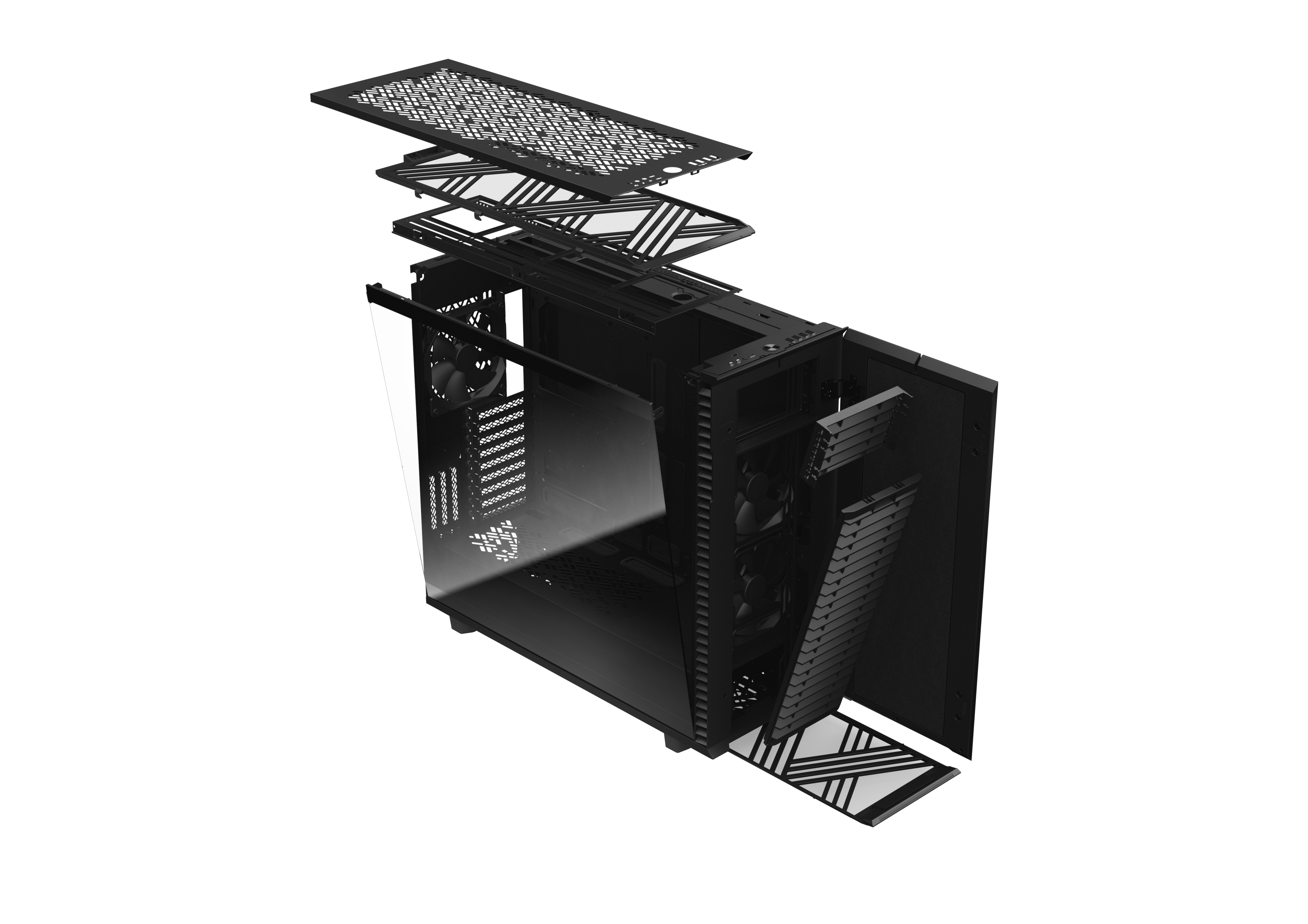 Fractal Design Define 7 XL Gaming Gehäuse Schwarz mit Dämmung/Seitenfenster DTL