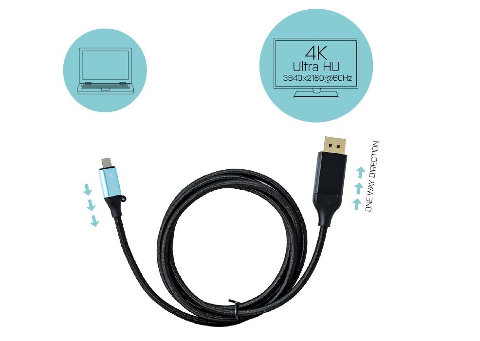 i-tec USB-C DisplayPort Cable Adapter 4K / 60 Hz 200cm