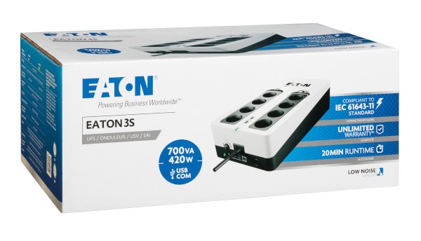 EATON 3S 700 DIN USV UPS 700VA 420W 8 AC-Ausgänge